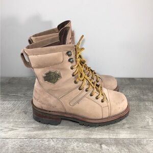 Vtg Harley-Davidson 99902 Logger Emblem Logo Mens Motorcycle Biker Boots Size 8